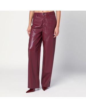 ROTATE BIRGER CHRISTENSEN Bordeaux Faux Leather Pants - Red