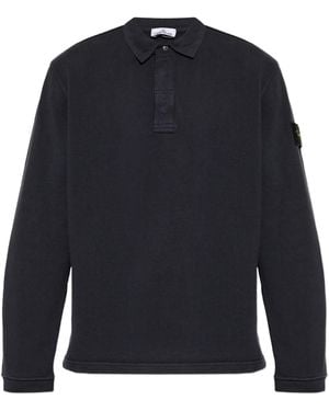 Stone Island 6100001 Polo Collar Sweatshirt - Blue
