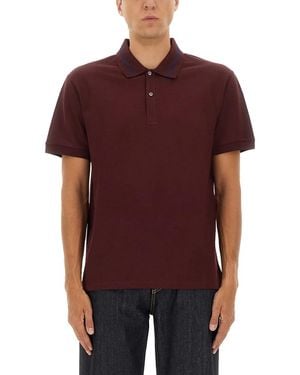 McQueen Polo Shirt With Logo On The Collar - Red