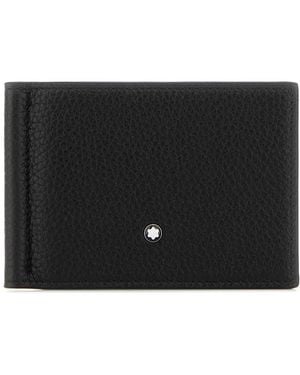 Montblanc Grain Wallet 6Cc With Money Clip - Black