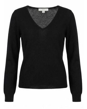 Malo V Neck Jumper - Black