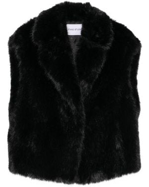 Stand Studio Kinley Faux Fur Vest - Black
