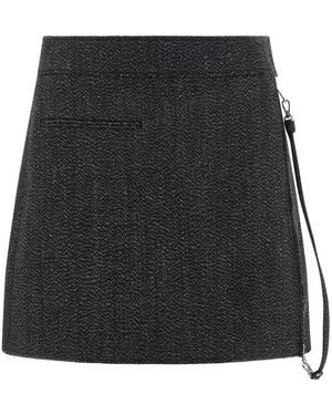 Courreges 'Zipped Caviar Mini' Skirt - Black