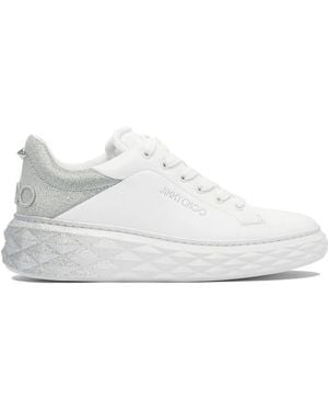 Jimmy Choo "Diamond Maxi F Ii" Low Top Sneakers - White