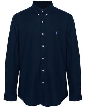 Ralph Lauren Stretch-Cotton Embroidered Shirt - Blue
