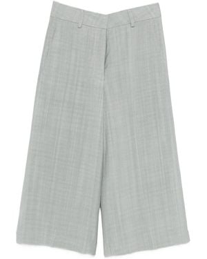 forte_forte Lagune Viscose Hopsack Cropped Trousers - Grey