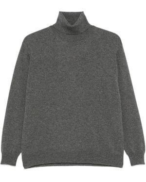 Brunello Cucinelli Cashmere Turtleneck Jumper With Monili - Grey