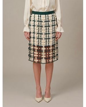 SUTTON NEW YORK Mesh Midi Skirt - Natural