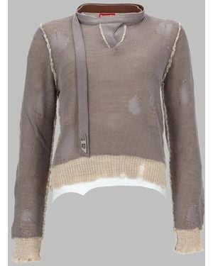 DIESEL Maglia Sfrangiata -Dracarina" - Gray