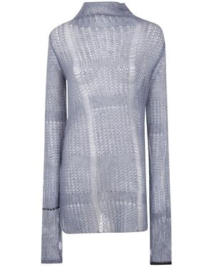 Y's Yohji Yamamoto Sheer Asymmetry Long Knit - Blue