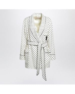 Valentino Supergrain Jacket With Plusdepois Print - White