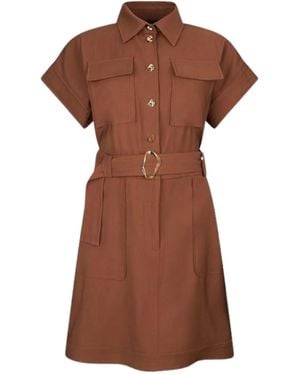 Liu Jo Tobacco Silk Dress - Brown