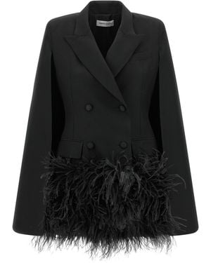 Federica Bonifaci 'Tuxedo' Feather Cape - Black