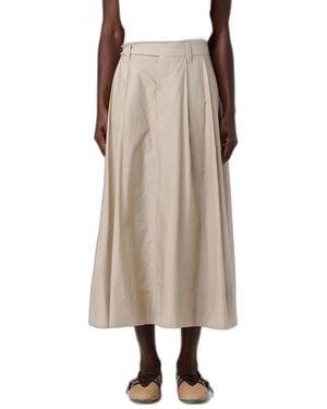 Brunello Cucinelli Beaded Belt Maxi Skirt - Natural