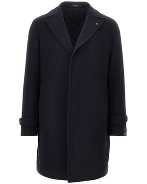 Tagliatore Cashmere And Wool Tailored Coat - Blue