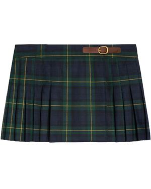 Celine Wool Mini Skirt - Green