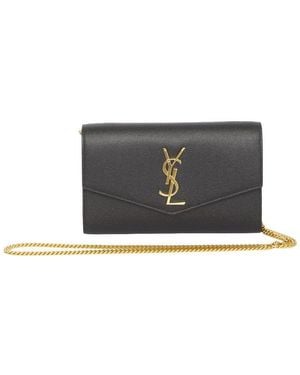 Saint Laurent Uptown Chain Wallet - Gray