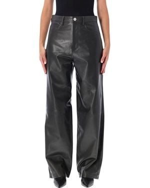 Rohe Bruun Leather Baggy Pant - Black