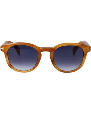 David Beckham Horn Acetate Sunglasses - Blue