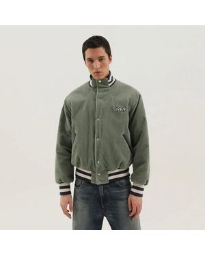 1989 STUDIO Light Corduroy Varsity Jacket - Green