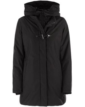Fay Technical Gabardine Toggle Coat - Black