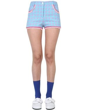 Moschino Houndstooth Shorts - Blue