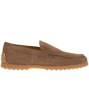 Tod's Suede Leather Slipper Moccasin - Brown