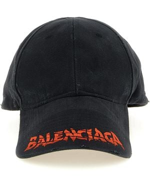 Balenciaga Cap With Embroidered Logo - Black