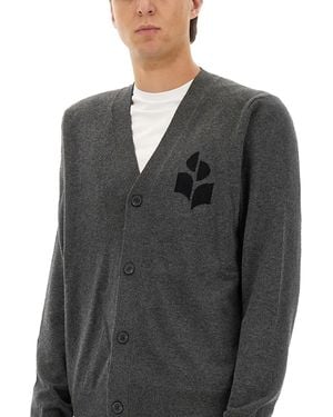 Isabel Marant Cardigan With Logo - Grey