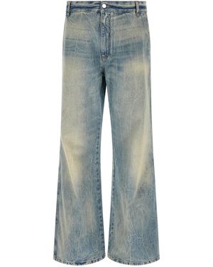 Amiri 'Checkered Repair Bootcut' Jeans - Blue