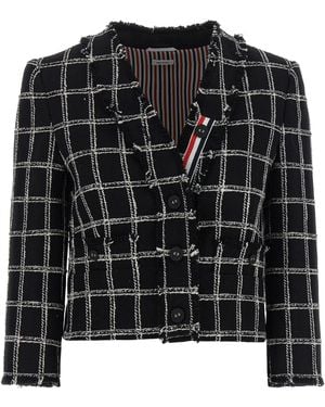 Thom Browne Tweed Blazer - Black
