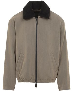 Giorgio Armani Amphora Blouson Jacket - Brown