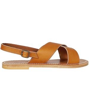 K. Jacques Osorno Leather Sandals - Brown