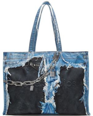 Acne Studios Denim Print Tote - Blue