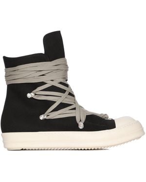 Rick Owens Megalace Sneaks - Black