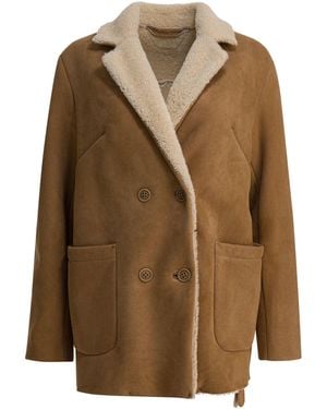 Salvatore Santoro Balzer Shearling Suede Leather Jacket - Brown