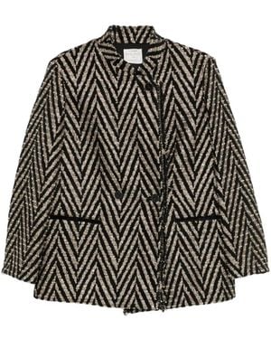 forte_forte Chevron Oversized Jacket - Gray