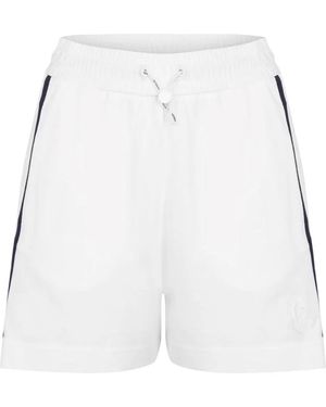 Moncler Stripe Detail Logo Mini Shorts For - White