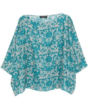 Gianluca Capannolo Laura Printed Silk Blouse - Blue