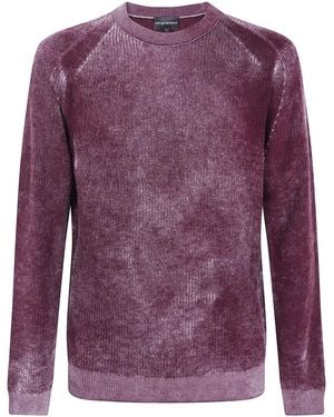 Emporio Armani Round Neck Jumper - Purple