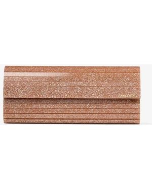 Jimmy Choo Clutch Sweetie With Glitter - Brown