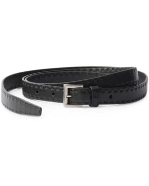 Prada Antiqued-Leather Belt - White