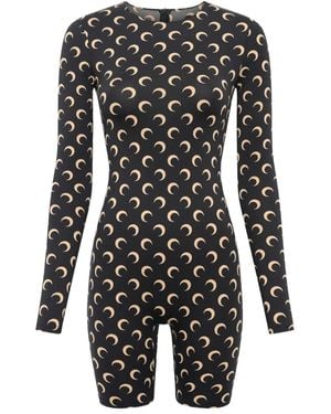 Marine Serre Faux Leather Down Jacket - Black