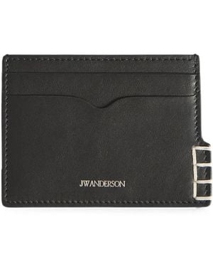 JW Anderson Whipstitch-Detail Logo-Print Cardholder - Black