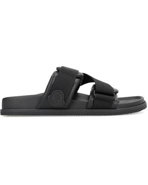 Moncler Summer Velcro Slide Sandals - Black