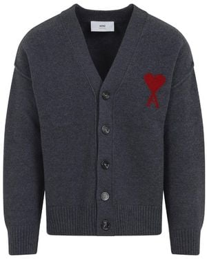 Ami Paris Ami Adc Cardigan - Blue