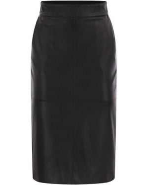 Elisabetta Franchi Pencil Skirt With Jeweled Hooks - Black