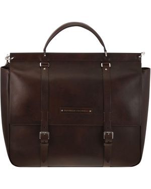 Brunello Cucinelli Casual Calfskin Briefcase - Brown