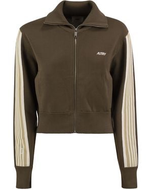 Autry Track Jacket With Zip And Contrast Stripes - Green