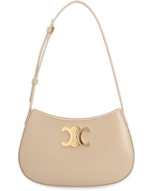 Celine Tilly Media Leather Crossbody Bag - Natural